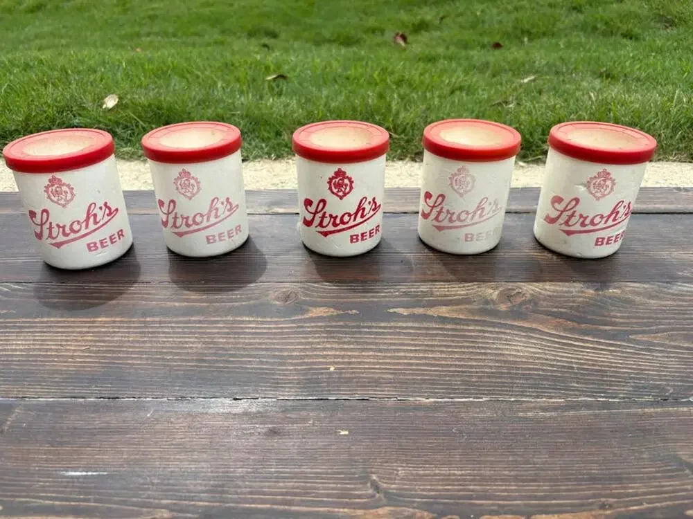Vintage Stroh's Styrofoam Can Coolers - Set of 5